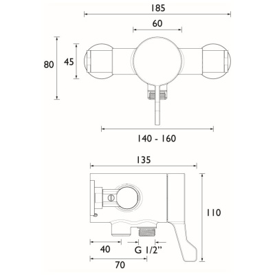 OPAC Premium Exposed Valve with Easy Grip Lever Handle